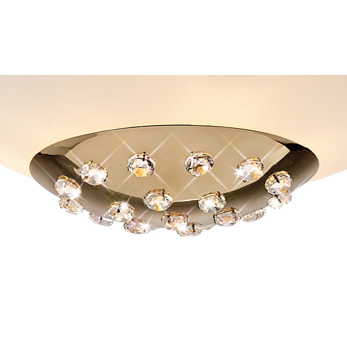 Amada 6 Light Opal Glass Flush Ceiling Light - French Gold