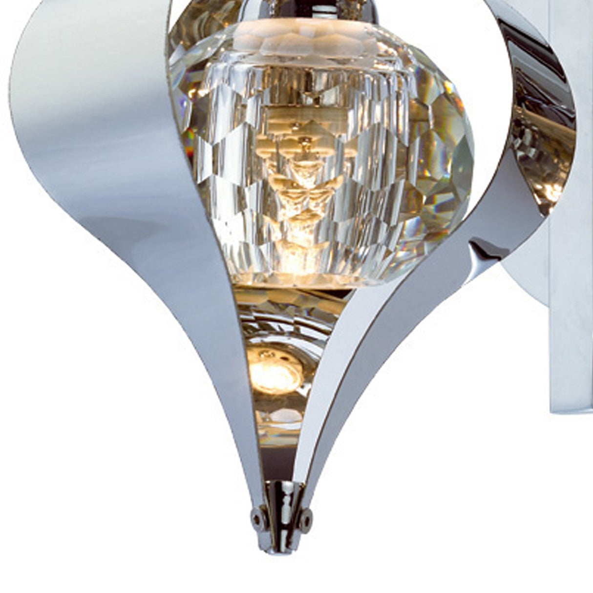 Amano 1 Light Crystal Wall Light With Switch - Chrome
