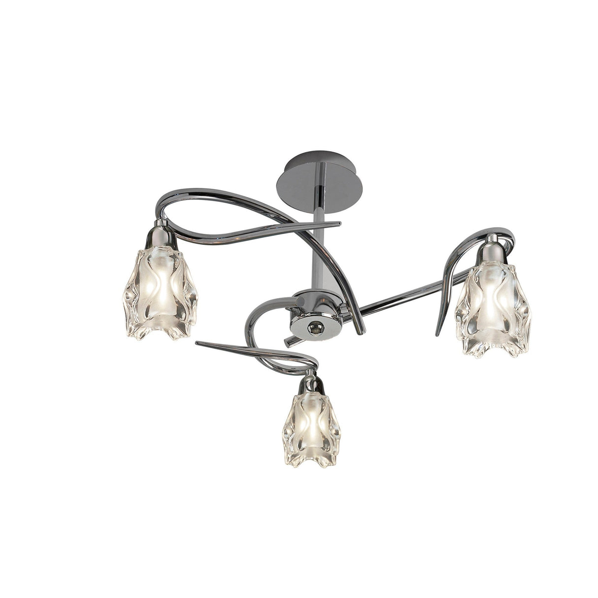 Amel 3 Light Semi-Flush Ceiling Light - Polished Chrome