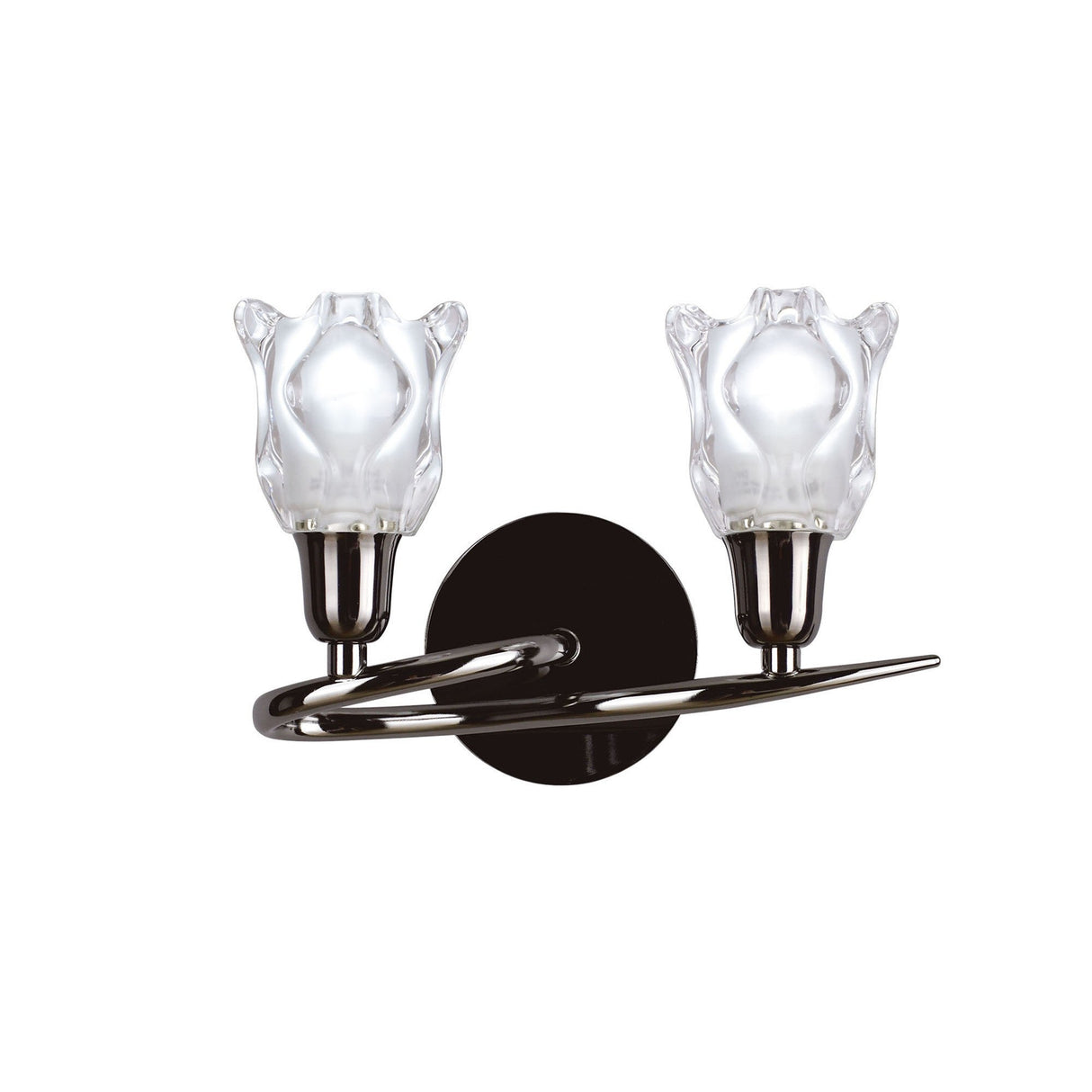 Amel 2 Light Wall Lamp - Black Chrome