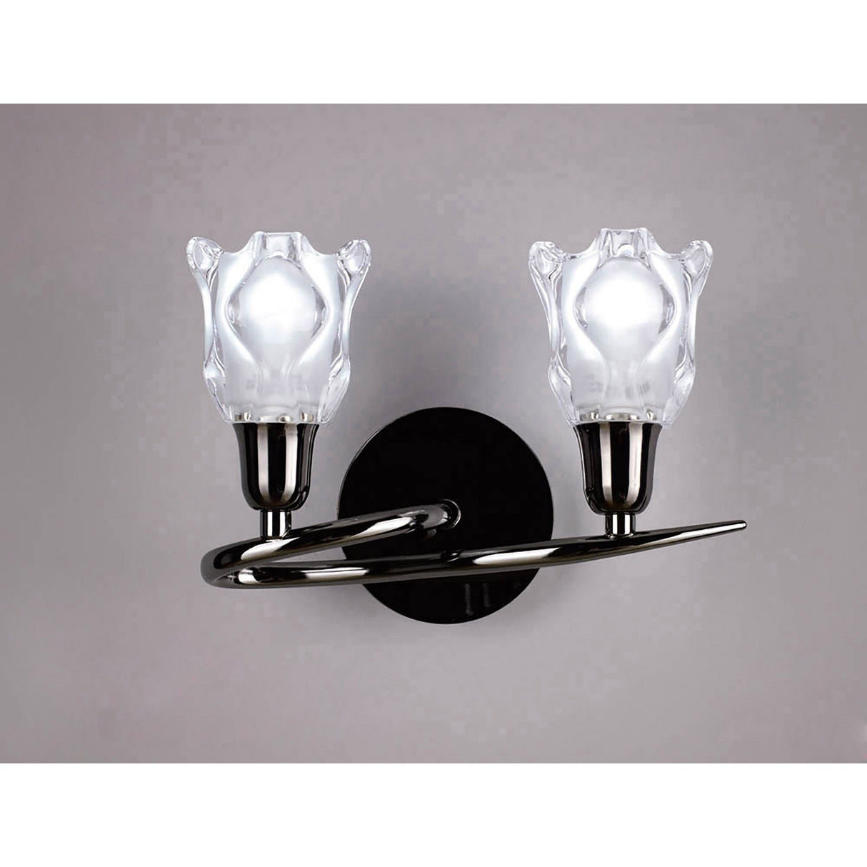 Amel 2 Light Wall Lamp - Black Chrome