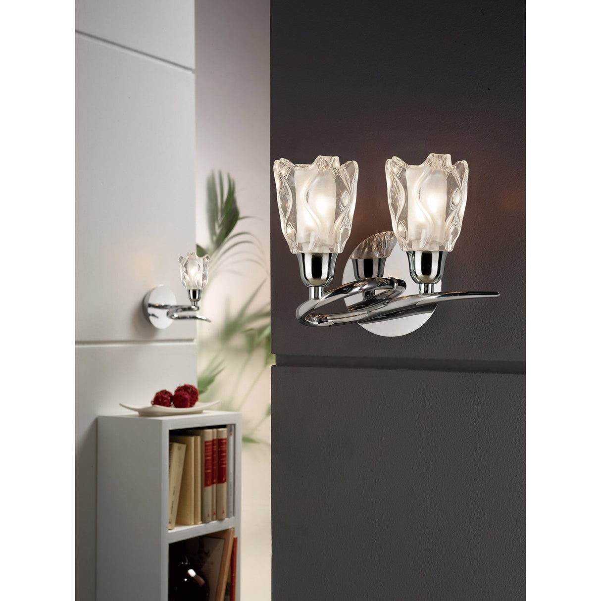 Amel 2 Light Wall Lamp - Polished Chrome