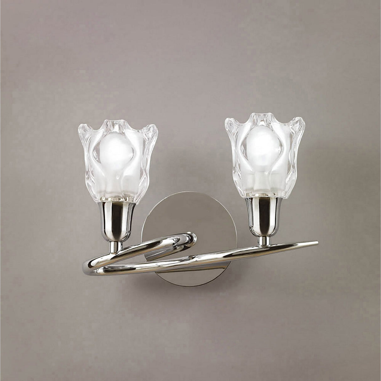 Amel 2 Light Wall Lamp - Polished Chrome