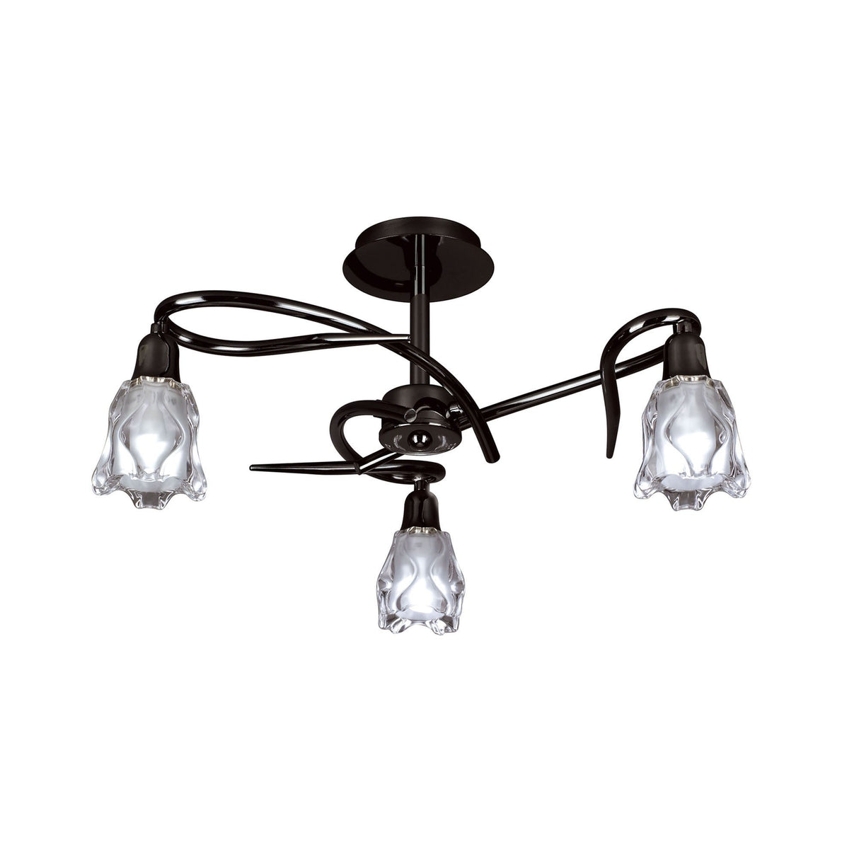 Amel 3 Light Semi-Flush Ceiling Light - Black Chrome