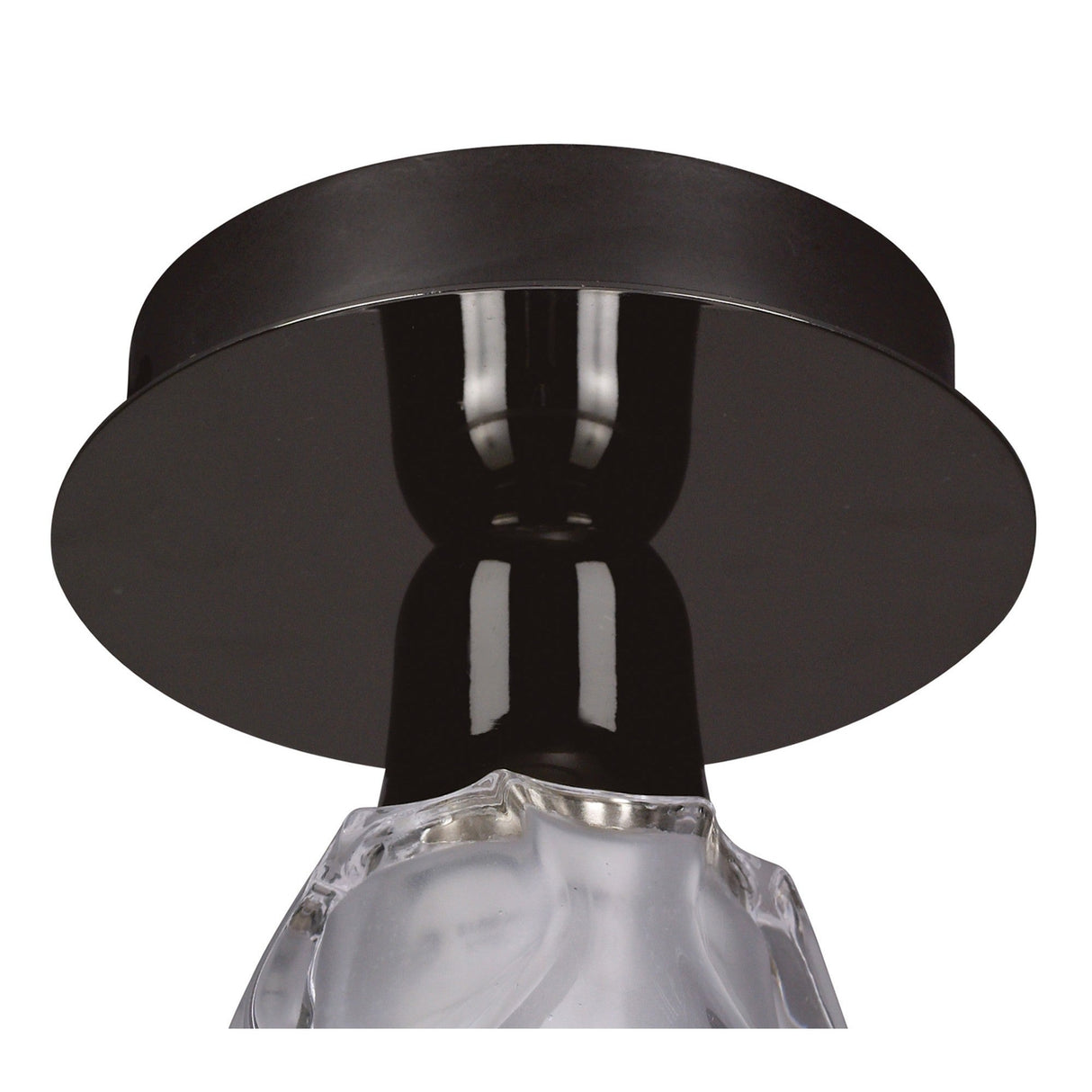 Amel 1 Light Semi-Flush Ceiling Light - Black Chrome