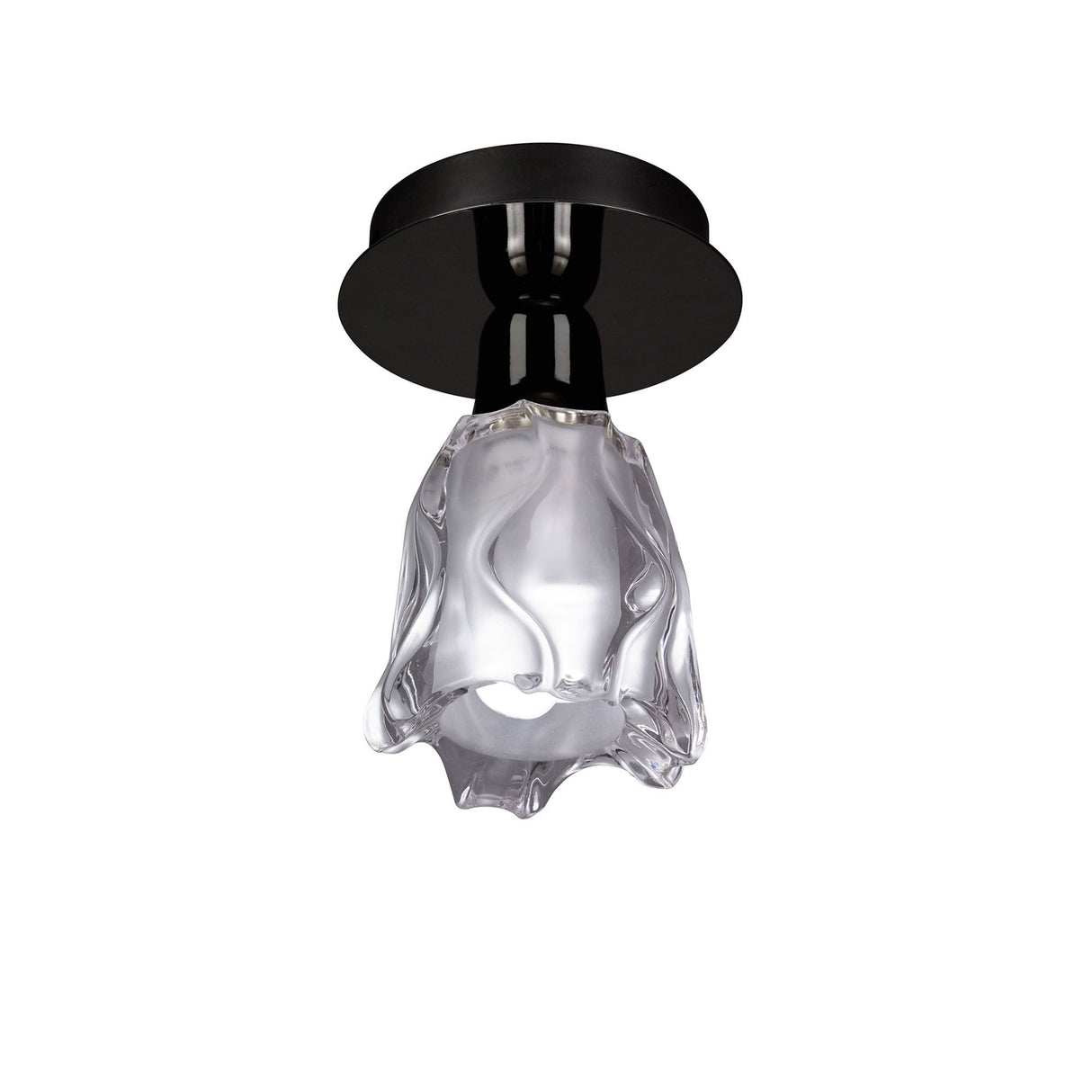 Amel 1 Light Semi-Flush Ceiling Light - Black Chrome