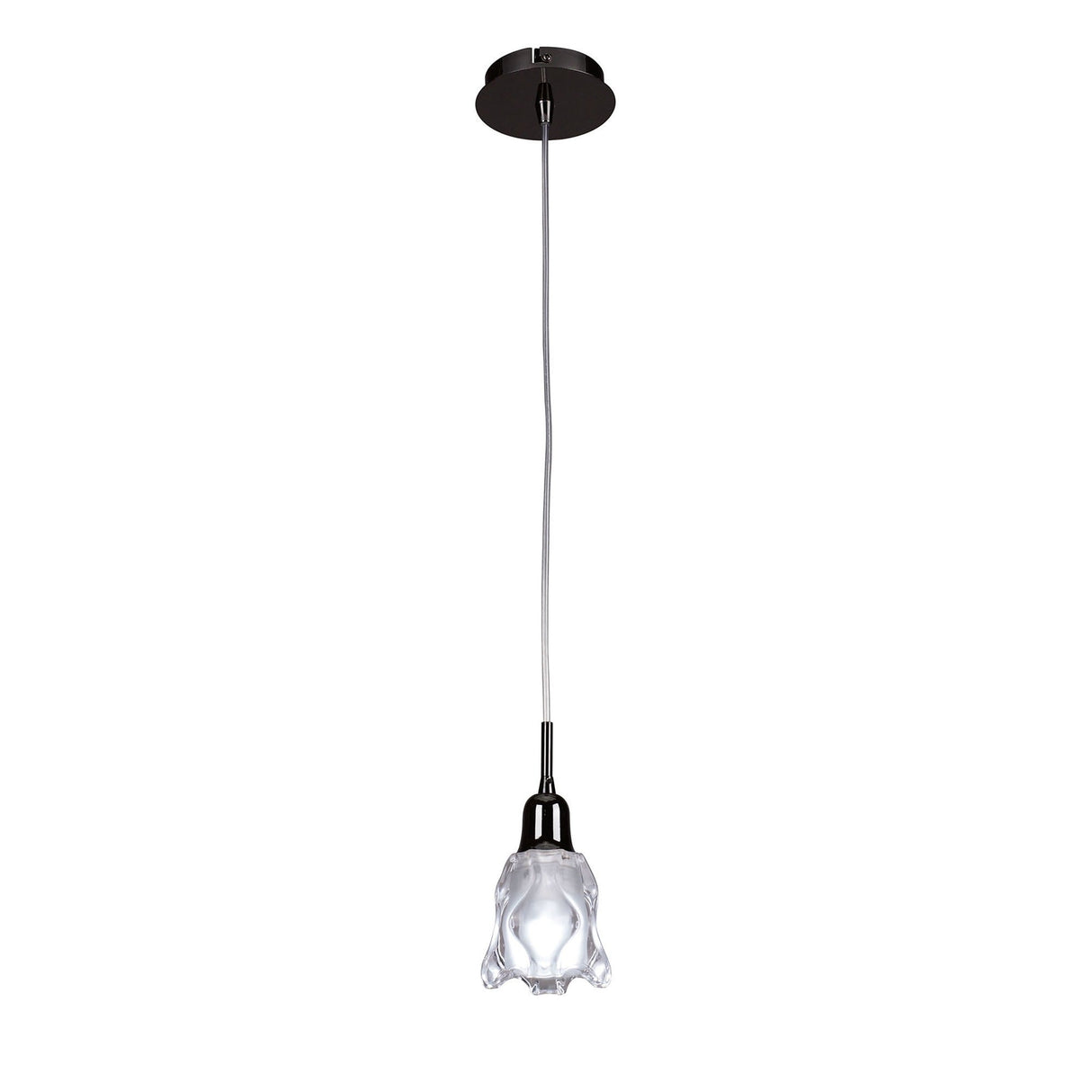 Amel 12cm 1 Light Pendant Light - Black Chrome