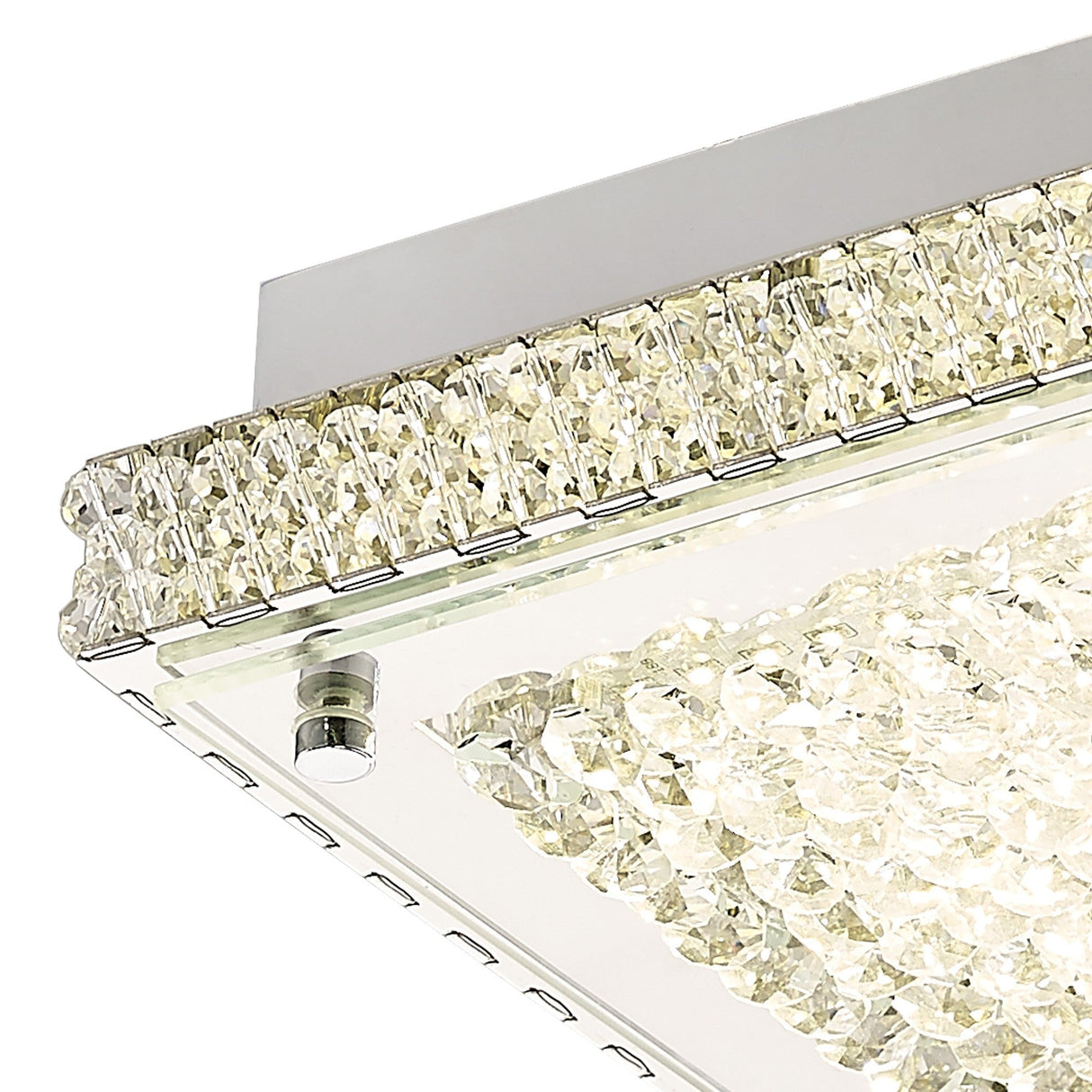 Amelia LED Crystal Flush Ceiling Light 4200K 12W - Polished Chrome