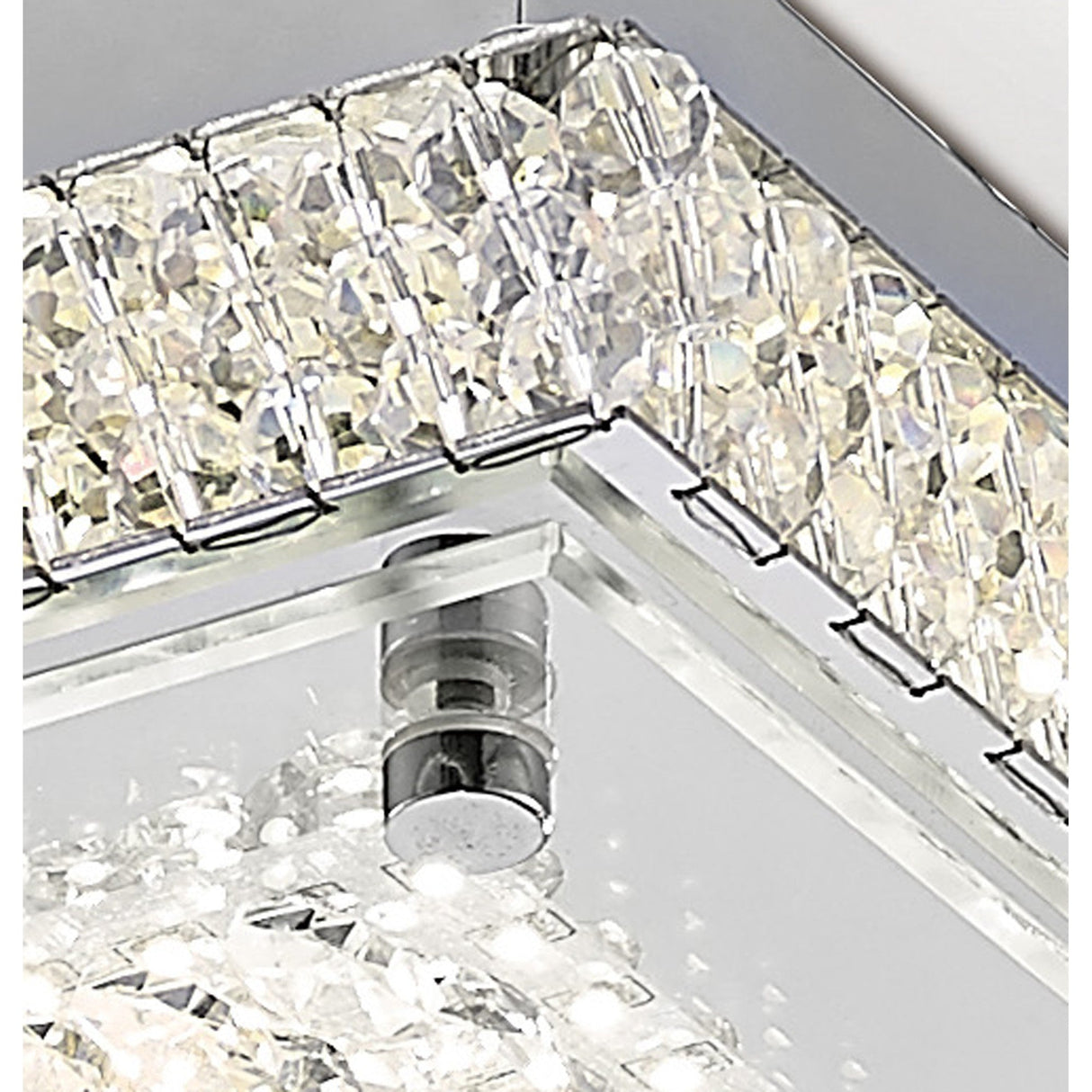 Amelia LED Crystal Flush Ceiling Light 4200K 12W - Polished Chrome