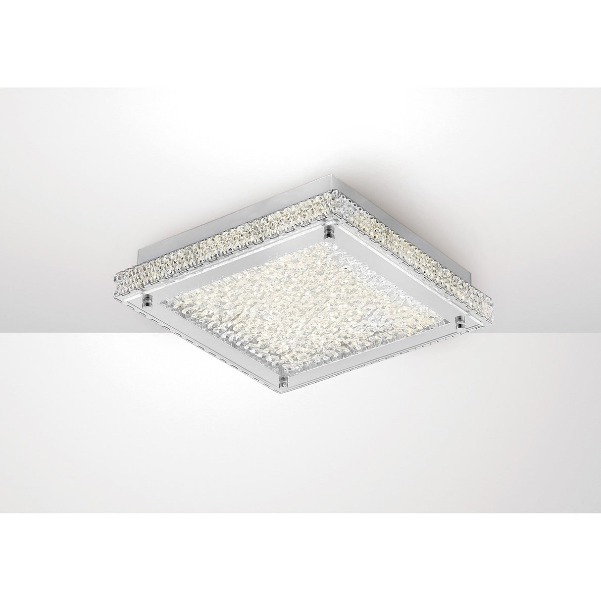 Amelia LED Crystal Flush Ceiling Light 4200K 18W - Polished Chrome