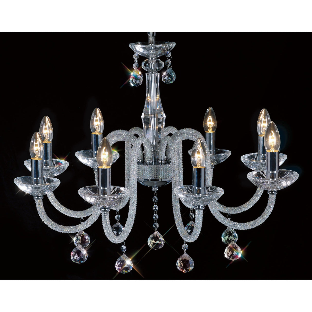 Amora 72cm 8 Light Crystal Chandelier - Polished Chrome