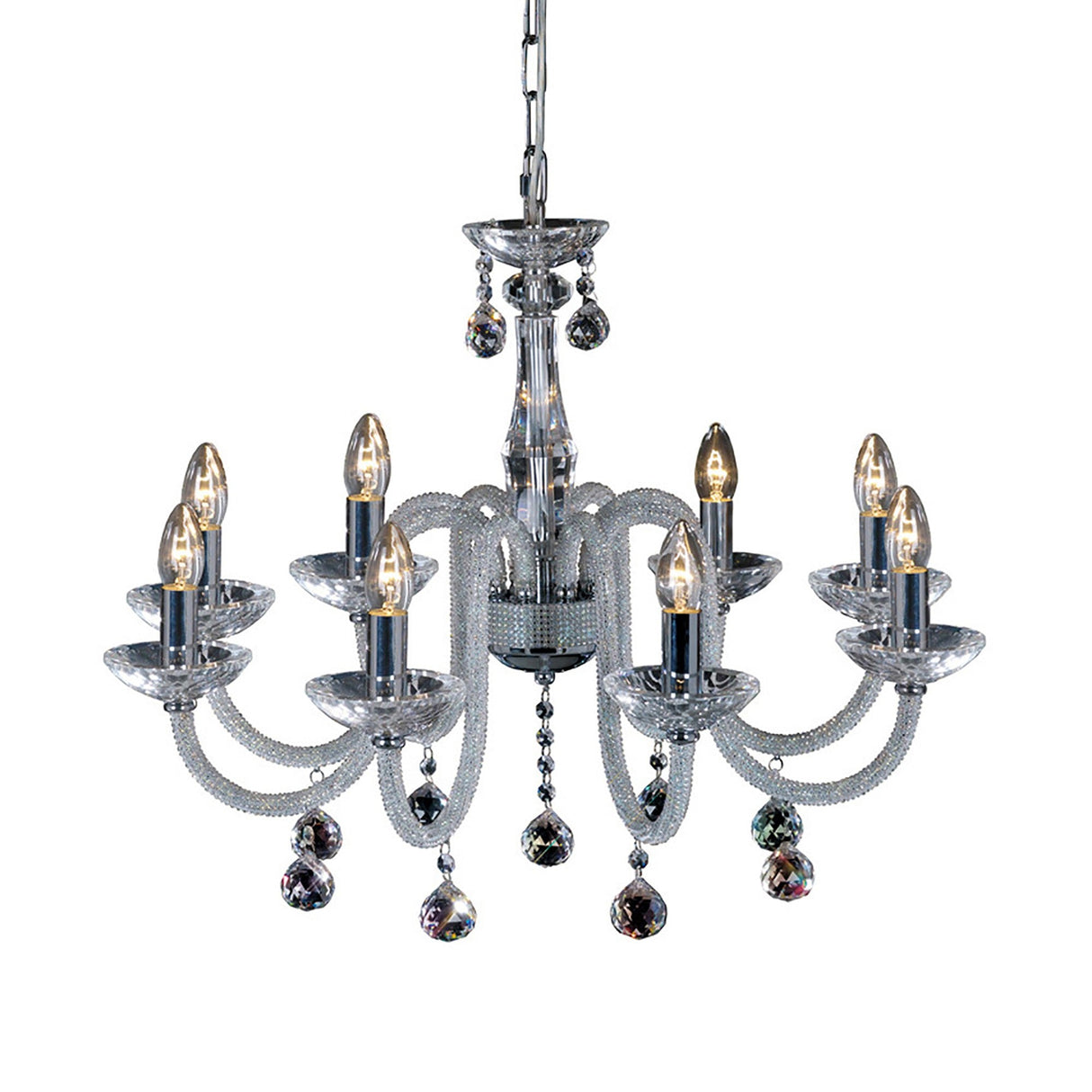 Amora 72cm 8 Light Crystal Chandelier - Polished Chrome