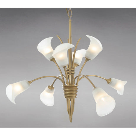 Ancona 61cm 8 Light Frosted Glass Chandelier - French Gold