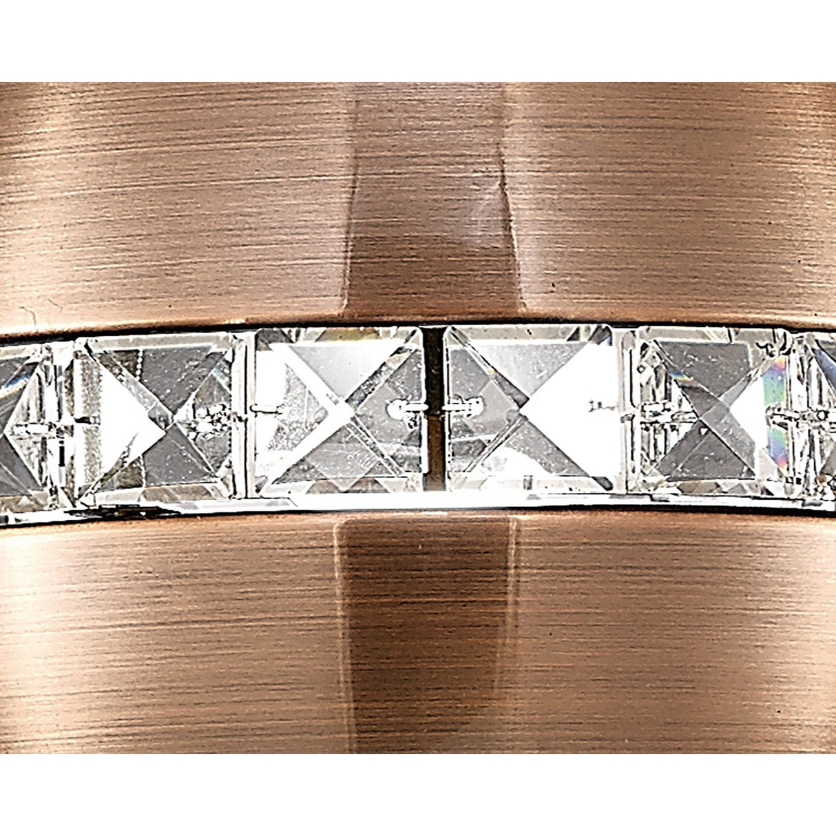 Andrea 3 Light Crystal Bar Pendant Light - Satin Copper