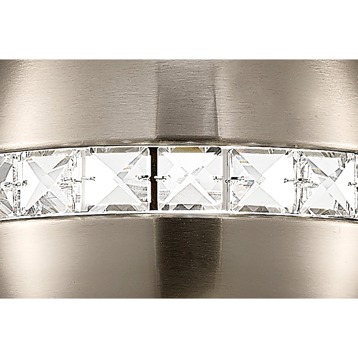 Andrea 3 Light Crystal Bar Pendant Light - Satin Nickel