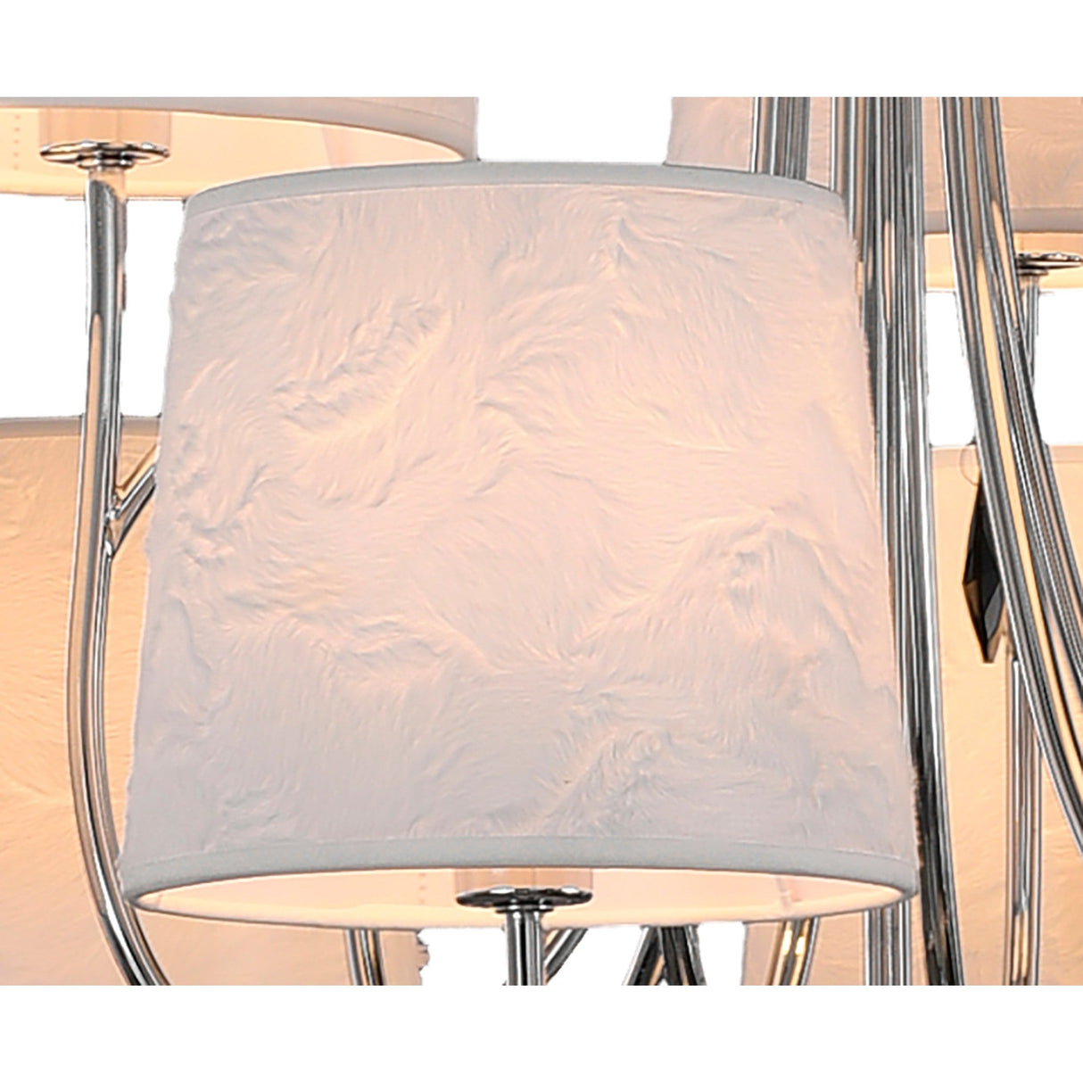 Andrea 88cm 9 Light Chandelier - Polished Chrome With White Shades