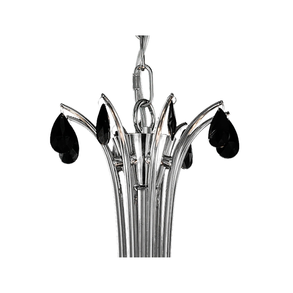 Andrea 100cm 8 Light Chandelier - Polished Chrome With White Shades