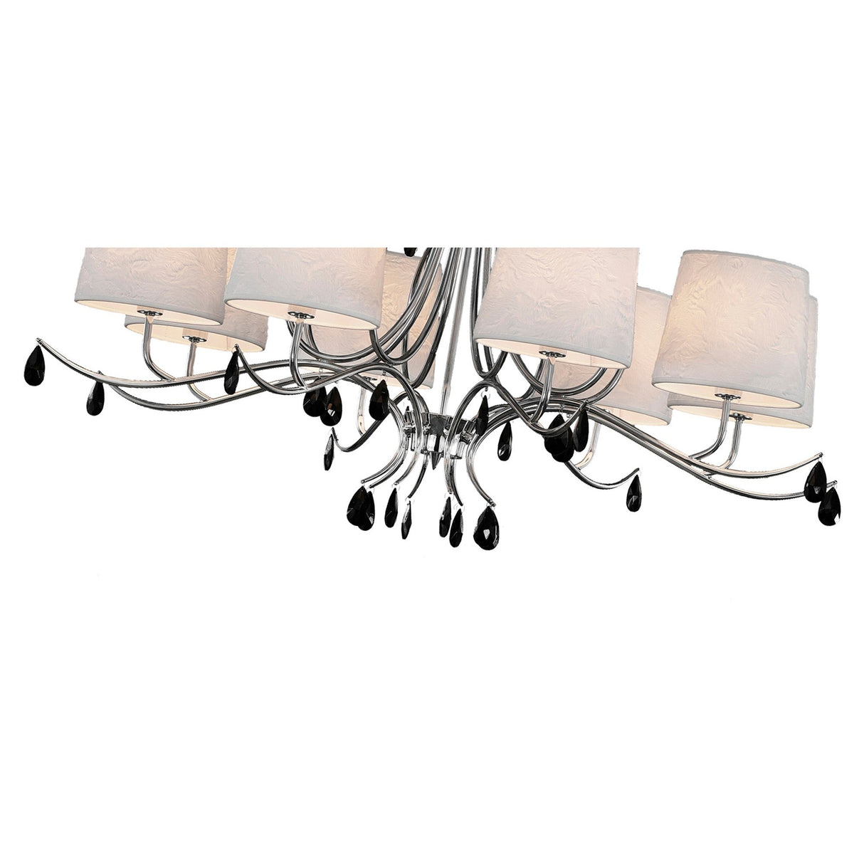 Andrea 100cm 8 Light Chandelier - Polished Chrome With White Shades
