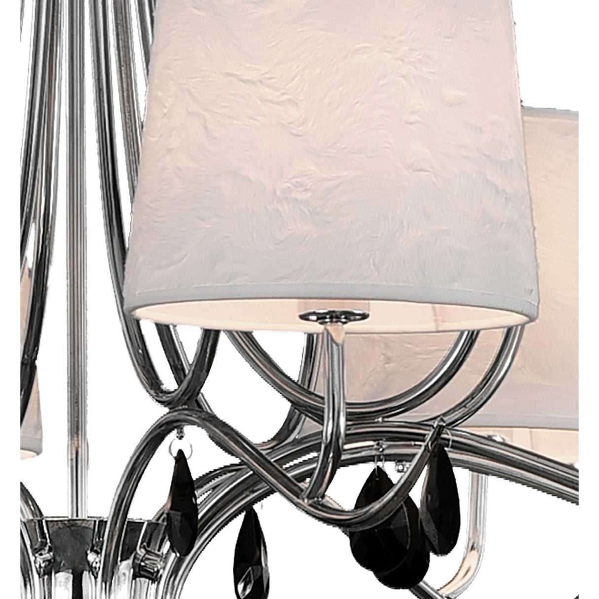 Andrea 100cm 8 Light Chandelier - Polished Chrome With White Shades