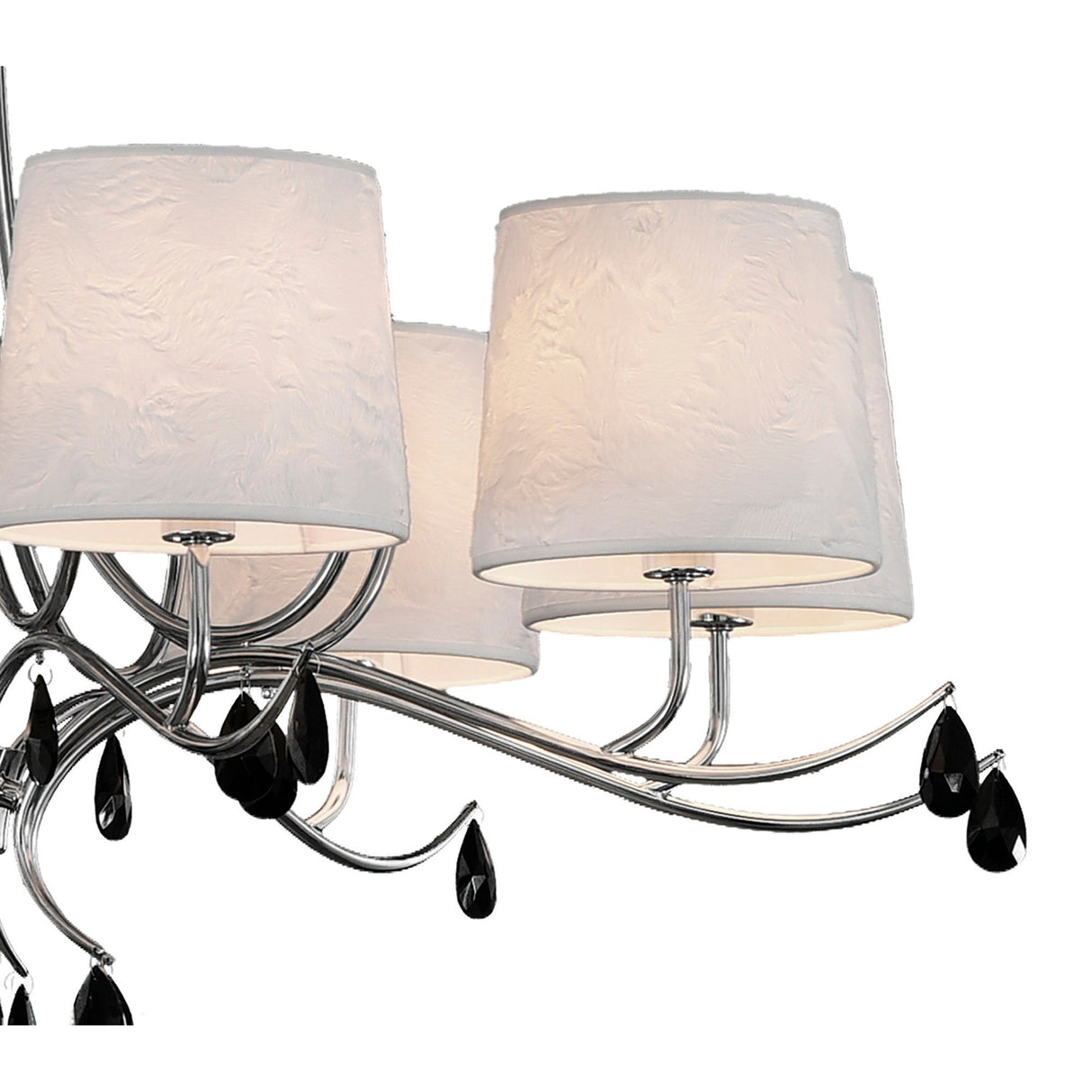 Andrea 100cm 8 Light Chandelier - Polished Chrome With White Shades