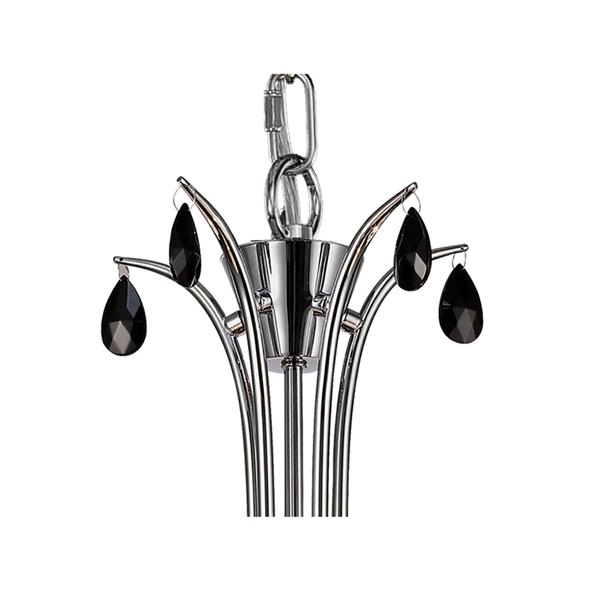 Andrea 81.5cm 5 Light Chandelier - Polished Chrome With  White Shades