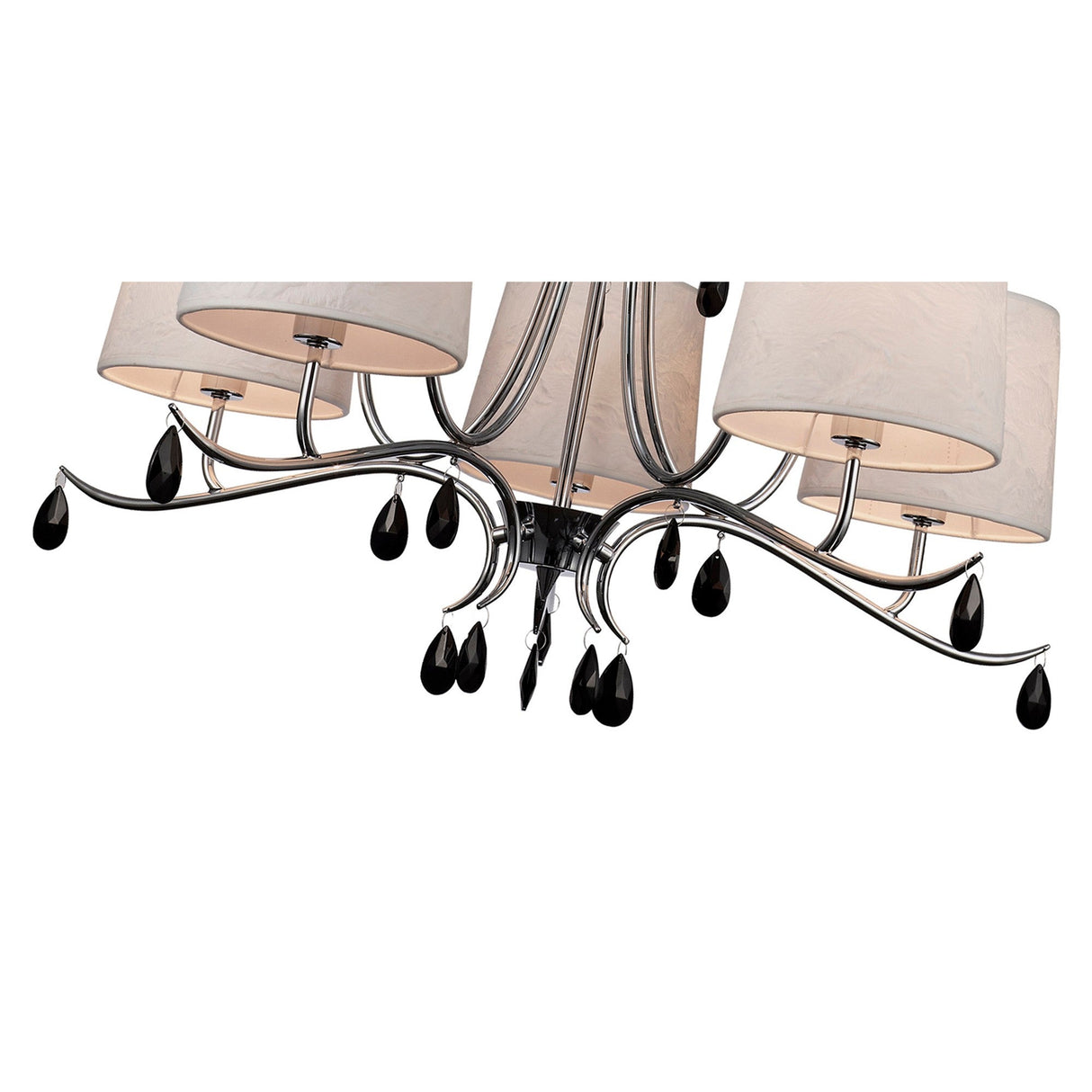 Andrea 81.5cm 5 Light Chandelier - Polished Chrome With  White Shades