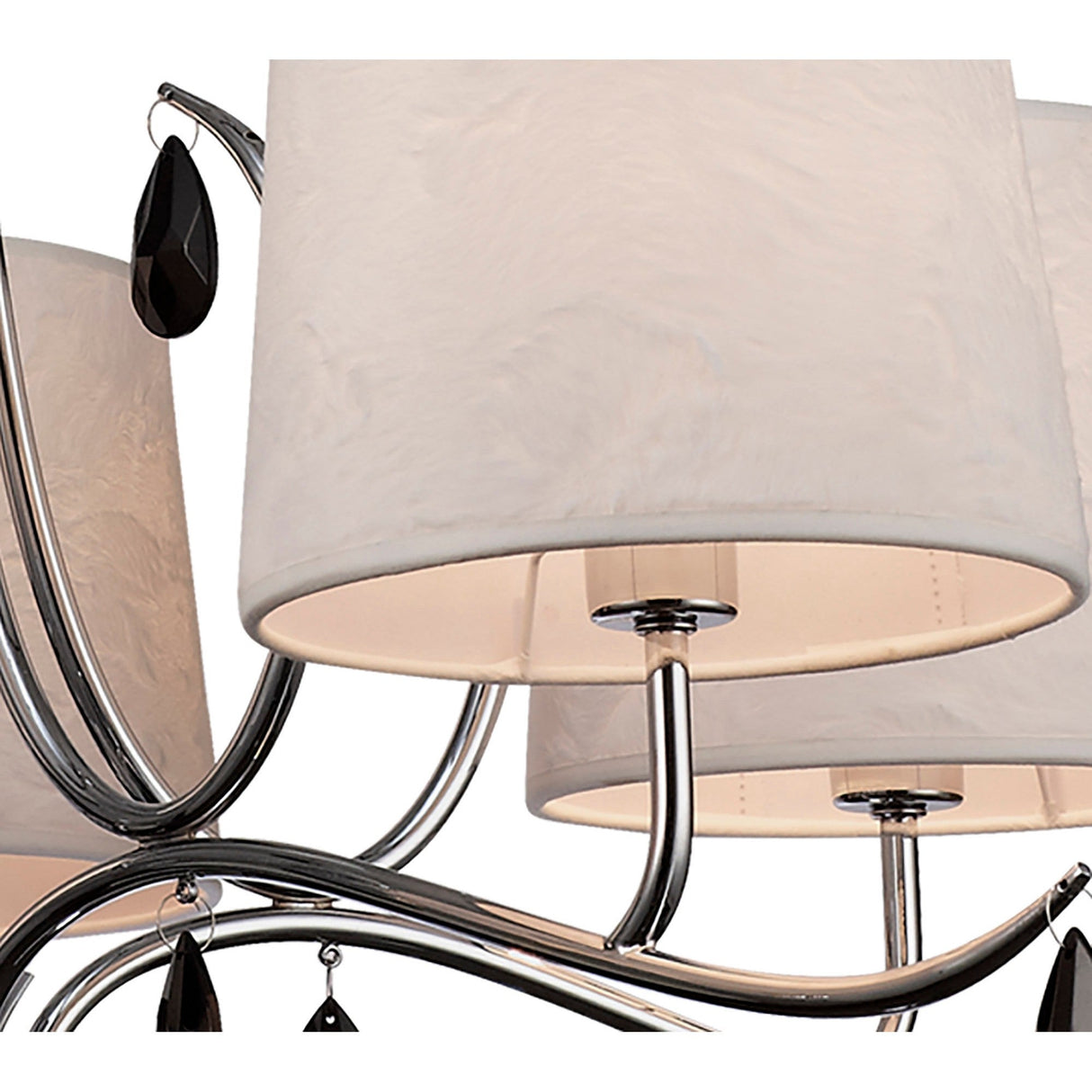 Andrea 81.5cm 5 Light Chandelier - Polished Chrome With  White Shades