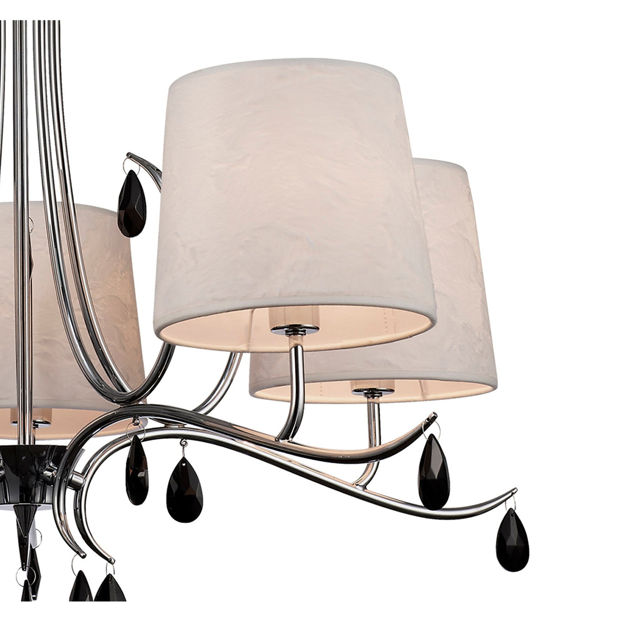Andrea 81.5cm 5 Light Chandelier - Polished Chrome With  White Shades