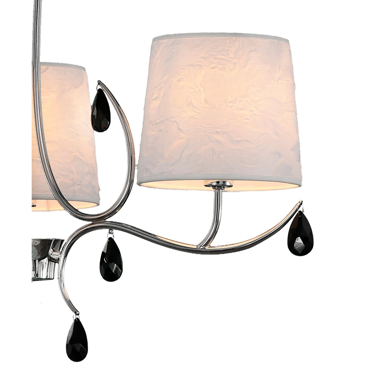 Andrea 67cm 5 Light Chandelier - Polished Chrome With White Shades