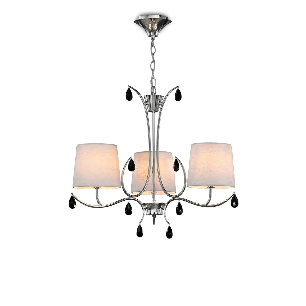 Andrea 67cm 5 Light Chandelier - Polished Chrome With White Shades