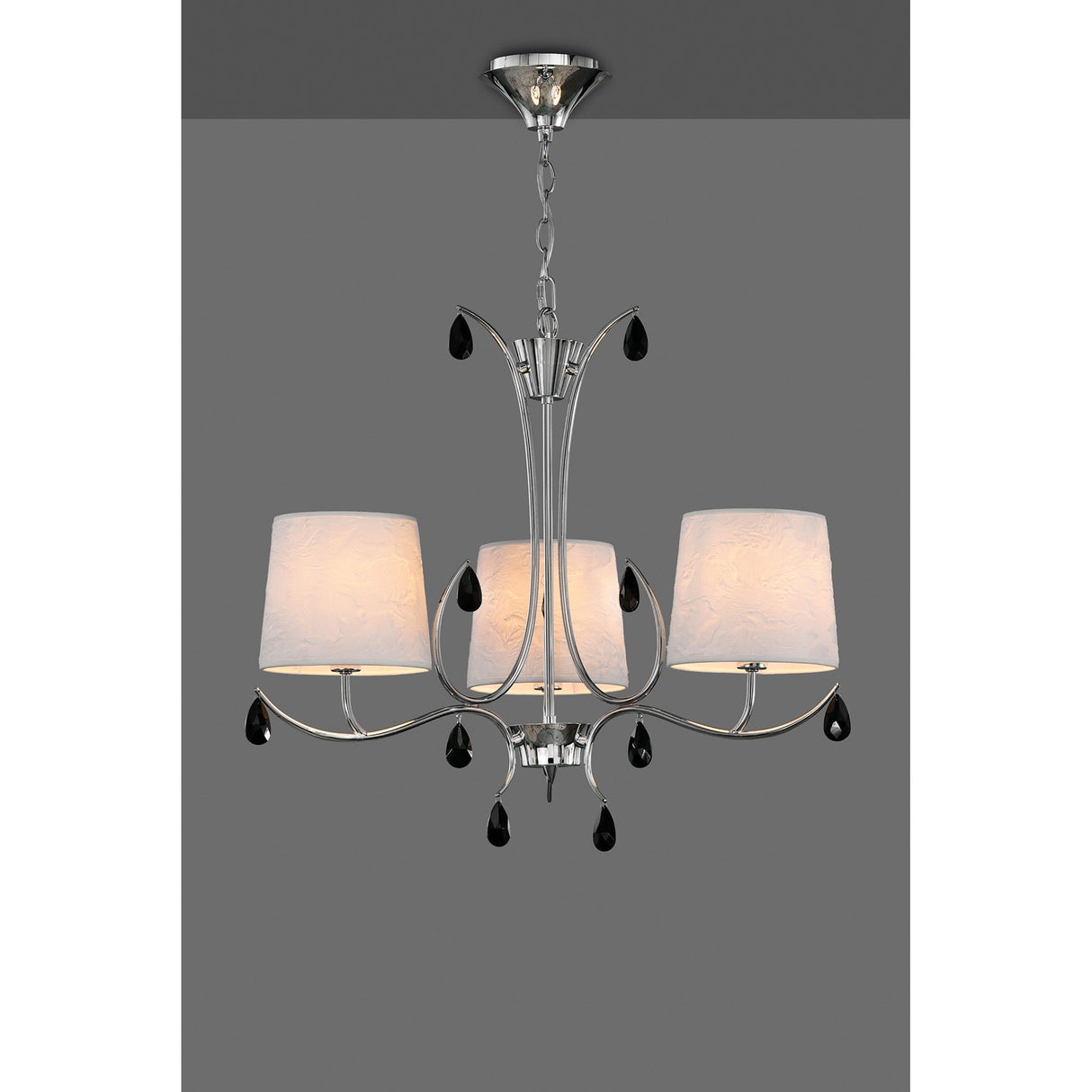 Andrea 67cm 5 Light Chandelier - Polished Chrome With White Shades