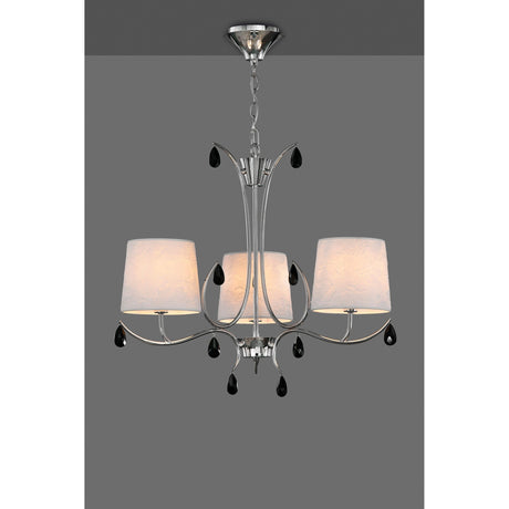 Andrea 67cm 5 Light Chandelier - Polished Chrome With White Shades