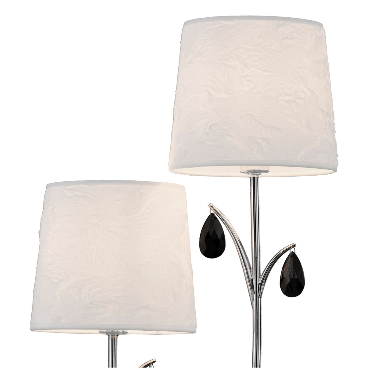Andrea 2 Light Crystal Droplets Wall Light - Chrome With White Shade