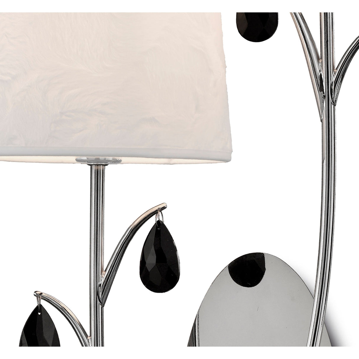 Andrea 2 Light Crystal Droplets Wall Light - Chrome With White Shade