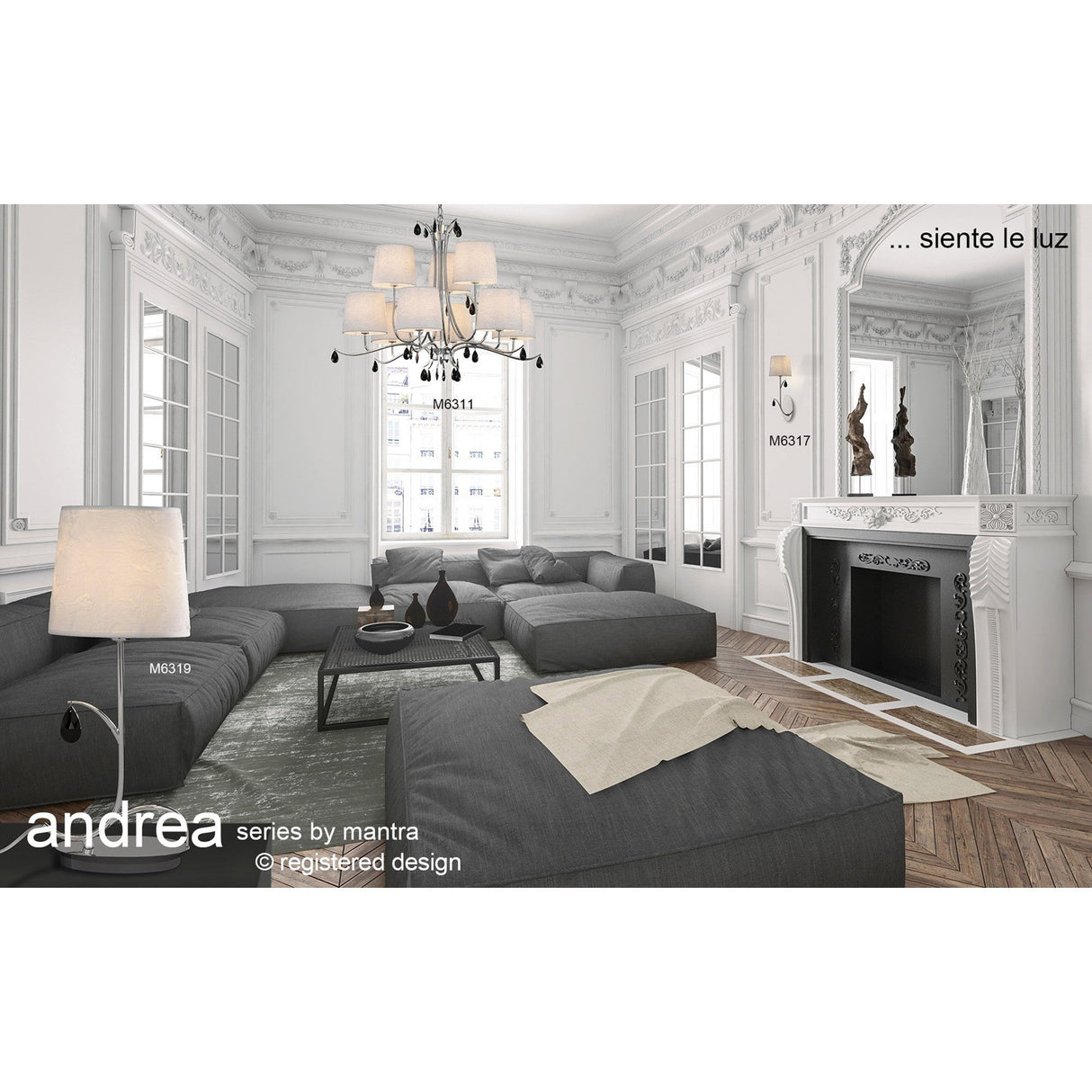 Andrea 1 Light Crystal Droplets Wall Light - Chrome With White Shade