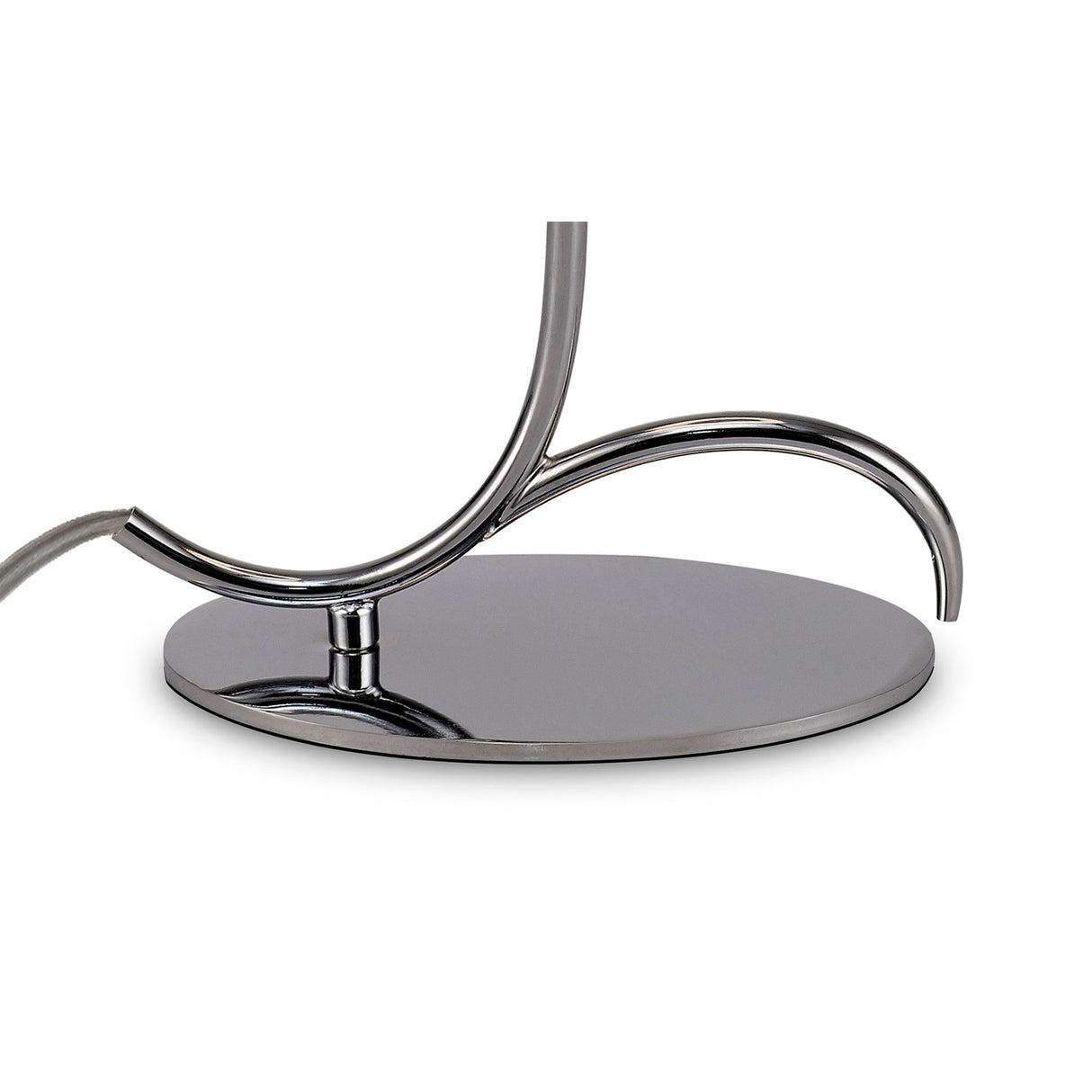 Andrea 1 Light Crystal Droplets Table Lamp - Chrome With White Shades