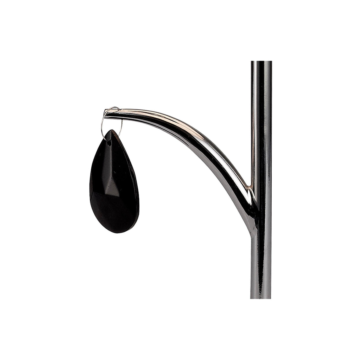 Andrea 1 Light Crystal Droplets Table Lamp - Chrome With White Shades