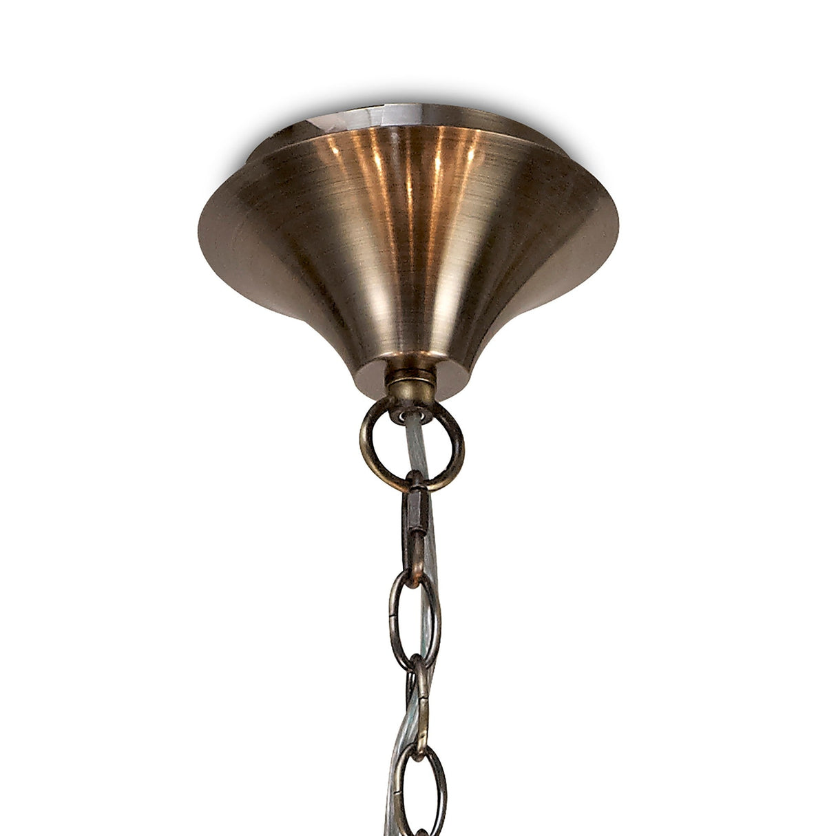 Andrea 67cm 5 Light Chandelier - Antique Brass With White Shades