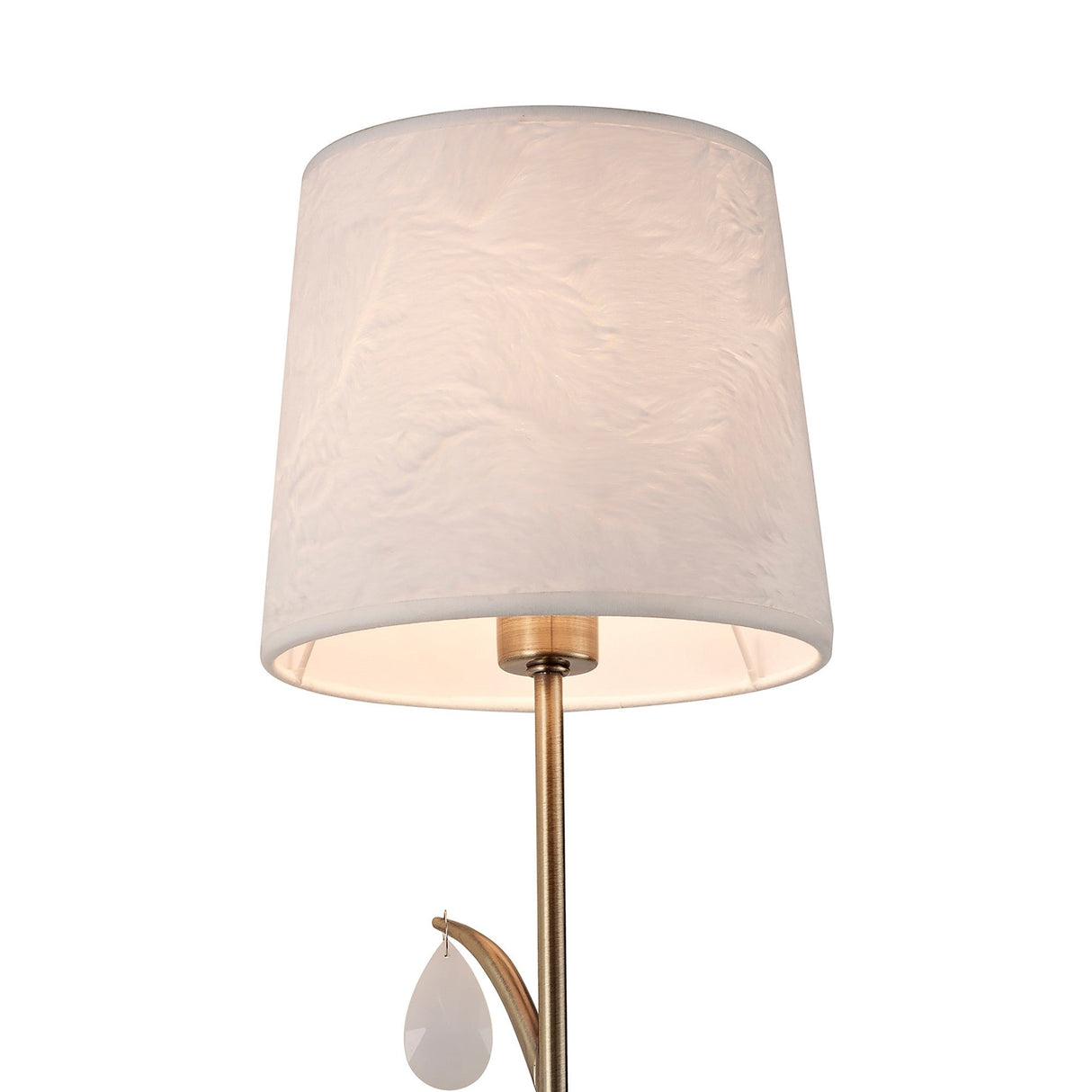 Andrea 1 Light Crystal Droplets Wall Light - Brass With White Shade