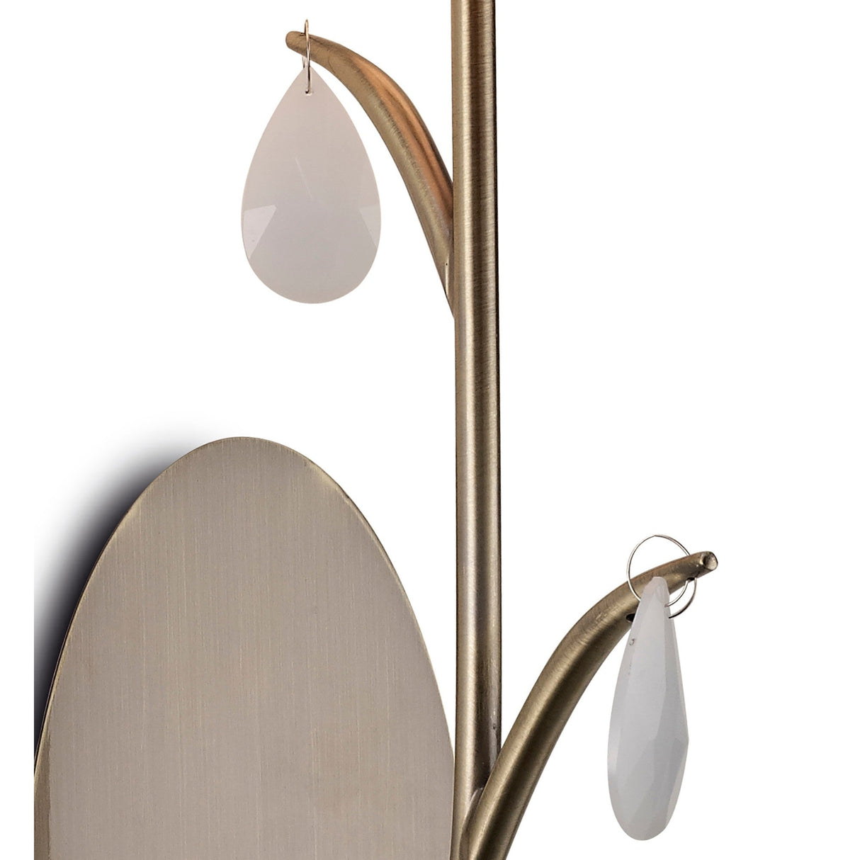 Andrea 1 Light Crystal Droplets Wall Light - Brass With White Shade