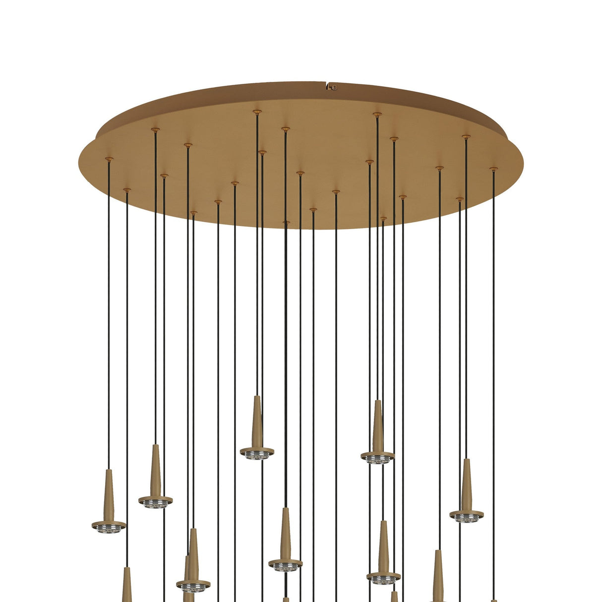 Andromeda 24 Light LED Glass Cluster Pendant Light - Light Gold (Frame Only)