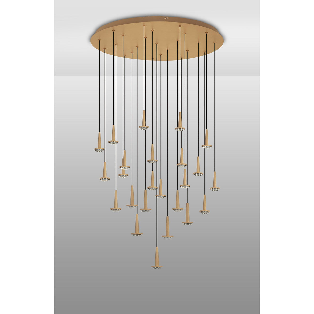 Andromeda 24 Light LED Glass Cluster Pendant Light - Light Gold (Frame Only)