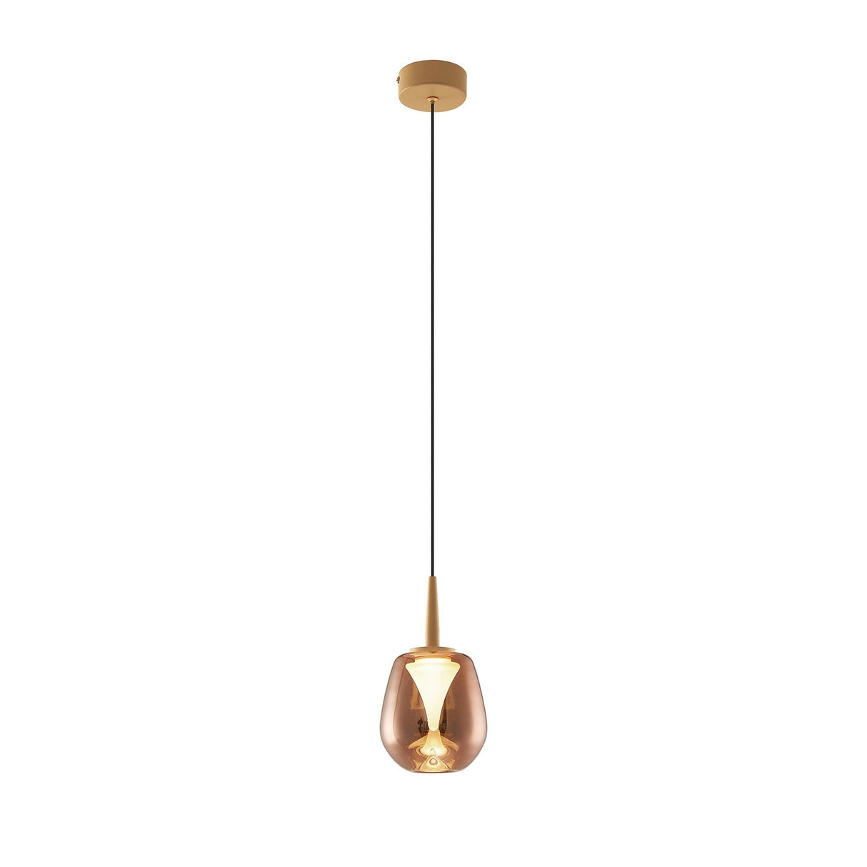 Andromeda LED Glass Pendant Light 5W 3000K - Gold & Copper & Frosted