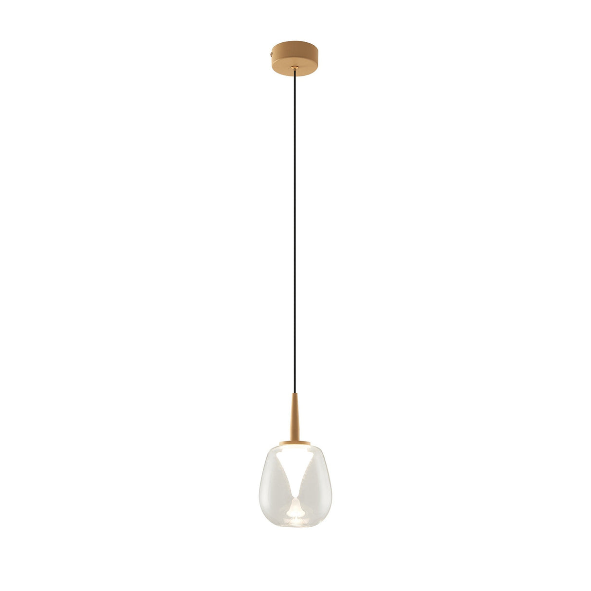 Andromeda LED Glass Pendant Light 5W 3000K - Gold & Clear & Frosted
