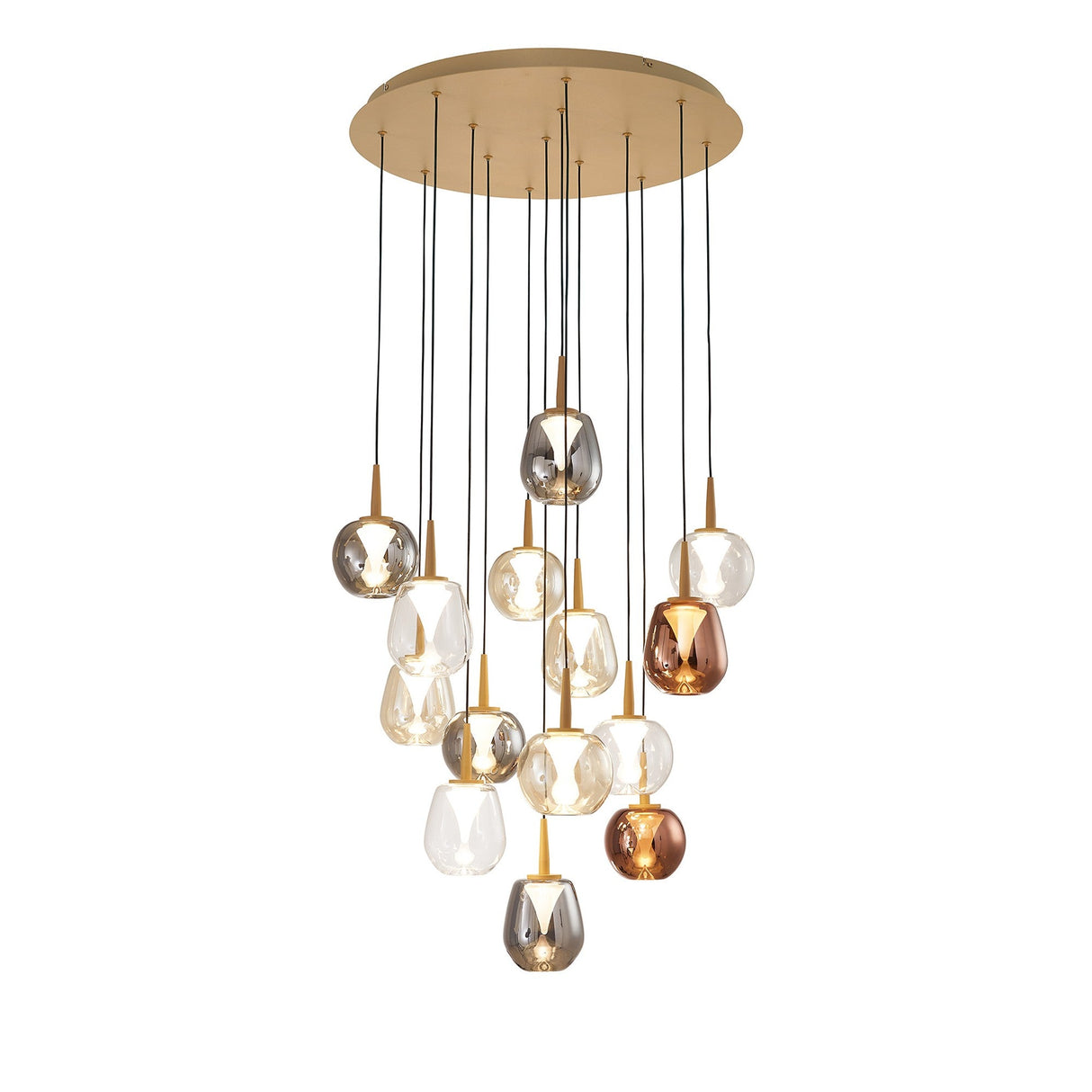 Andromeda 14 Light LED Glass Cluster Pendant Light - Multicoloured