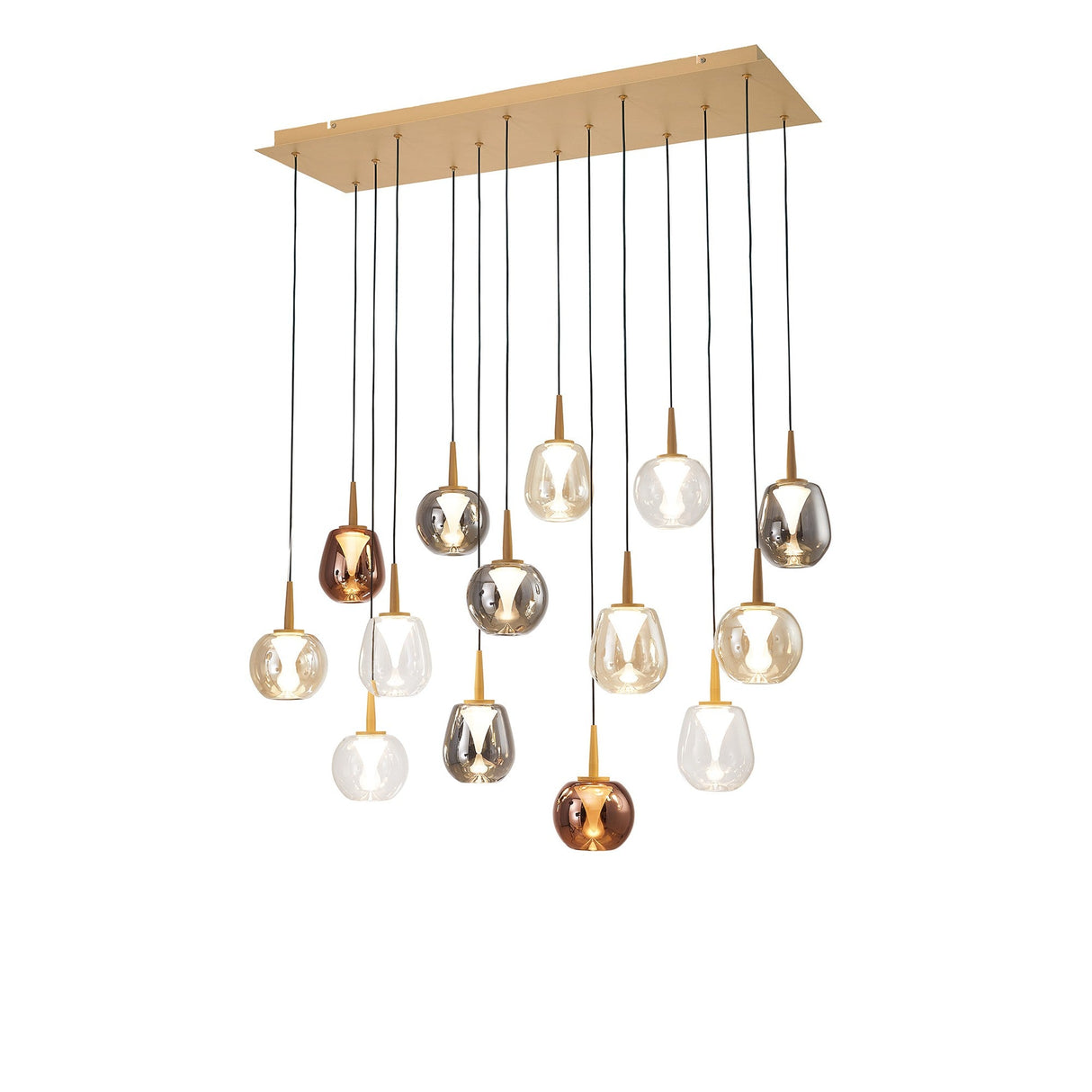 Andromeda 14 Light LED Glass Bar Pendant Light 3000K - Multicoloured