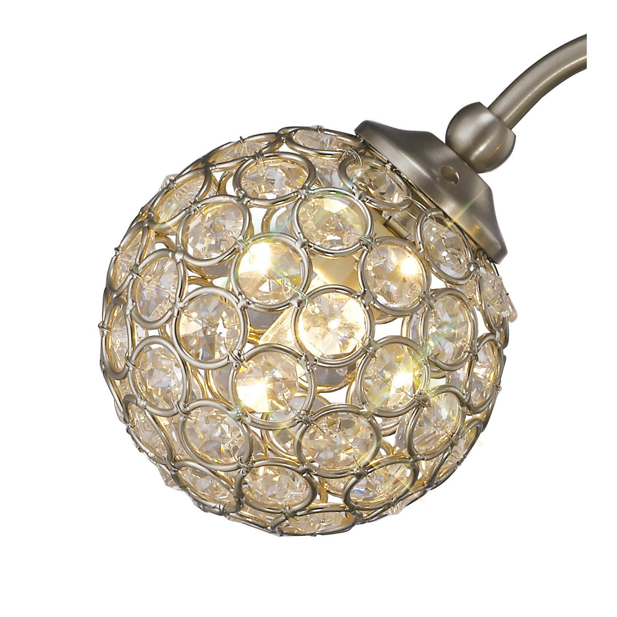 Apollo 2 Light Crystal Wall Light - Satin Nickel