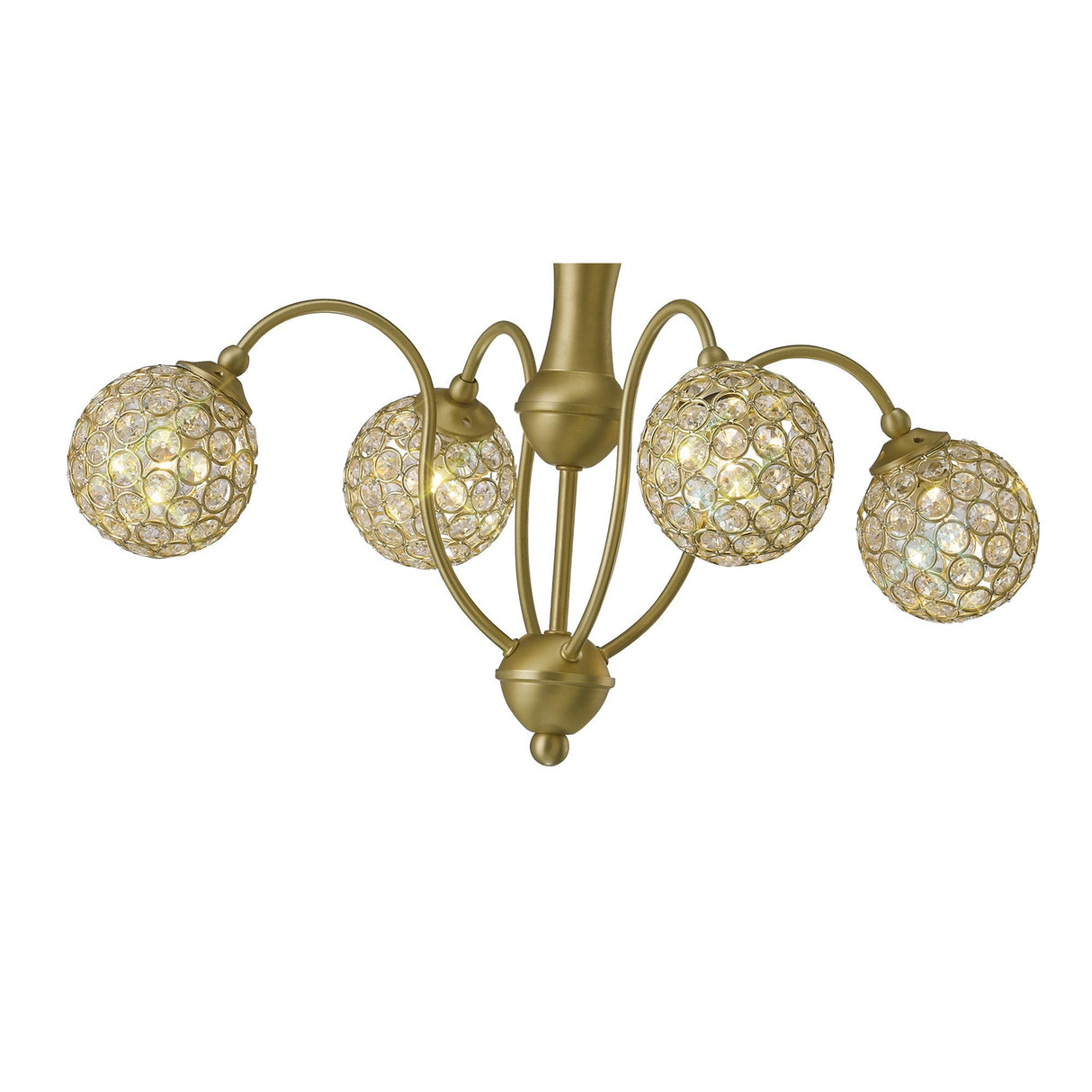 Apollo 51cm 4 Light Crystal Chandelier - Satin Brass