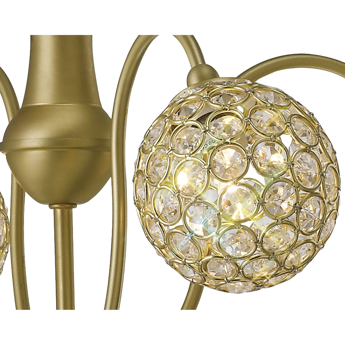 Apollo 51cm 4 Light Crystal Chandelier - Satin Brass