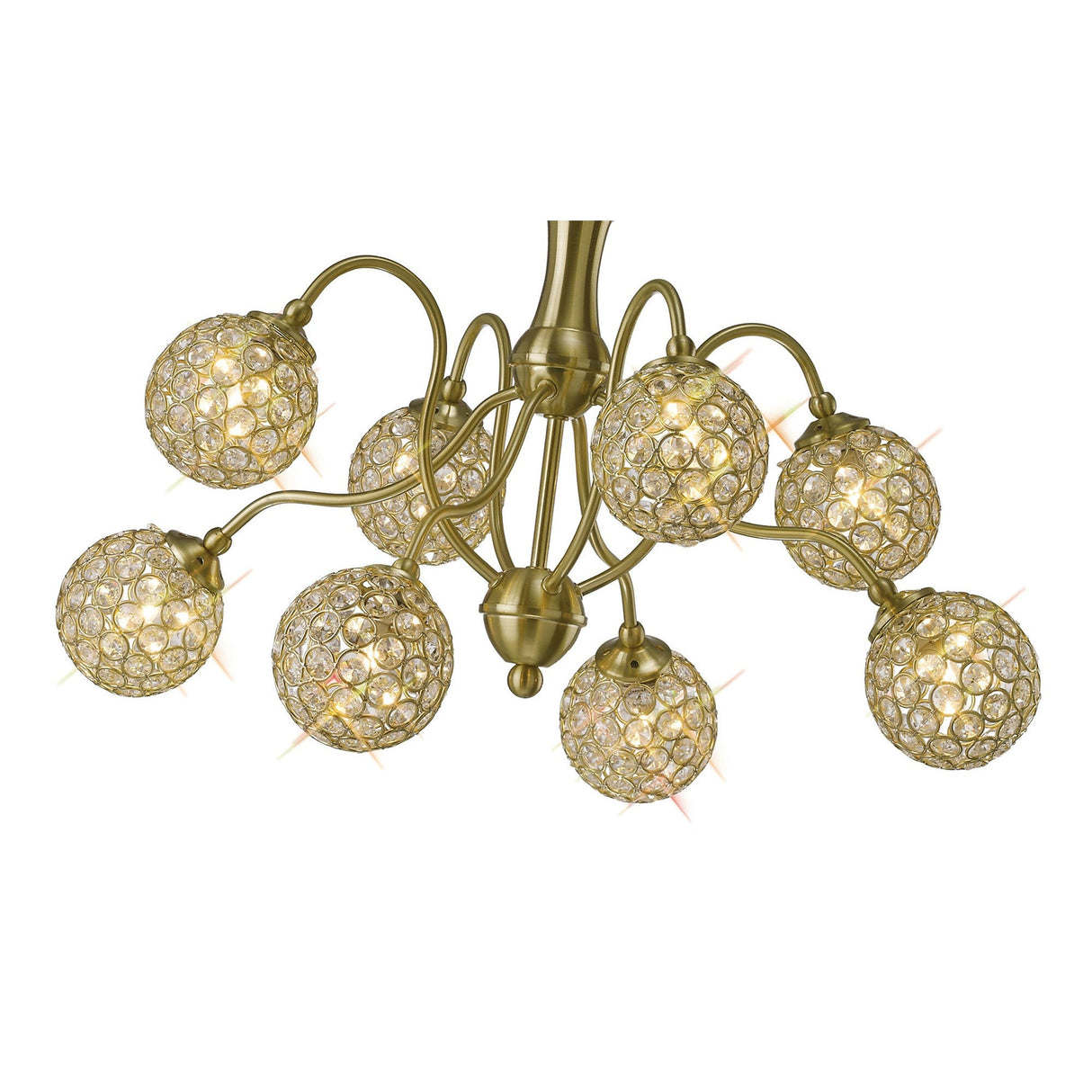 Apollo 51cm 8 Light Crystal Chandelier - Satin Brass